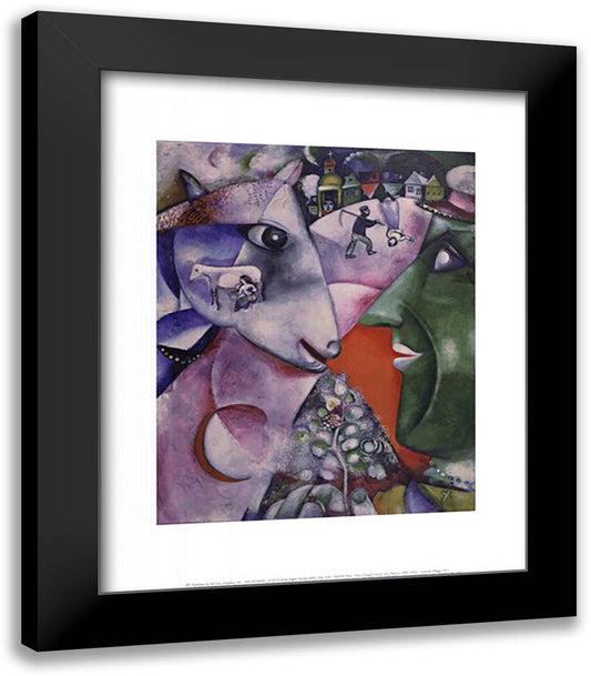 I and the Village, 1911 15x18 Black Modern Wood Framed Art Print Poster by Chagall, Marc