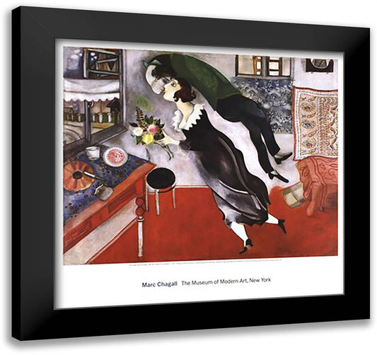 Birthday 30x28 Black Modern Wood Framed Art Print Poster by Chagall, Marc