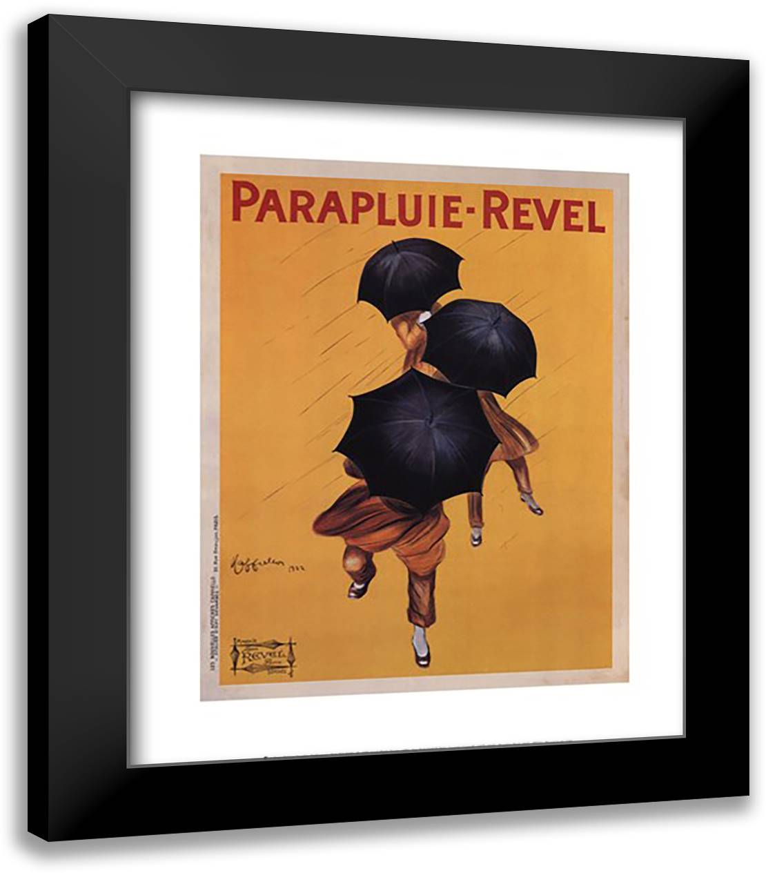 Parapluie Revel 15x18 Black Modern Wood Framed Art Print Poster by Cappiello, Leonetto