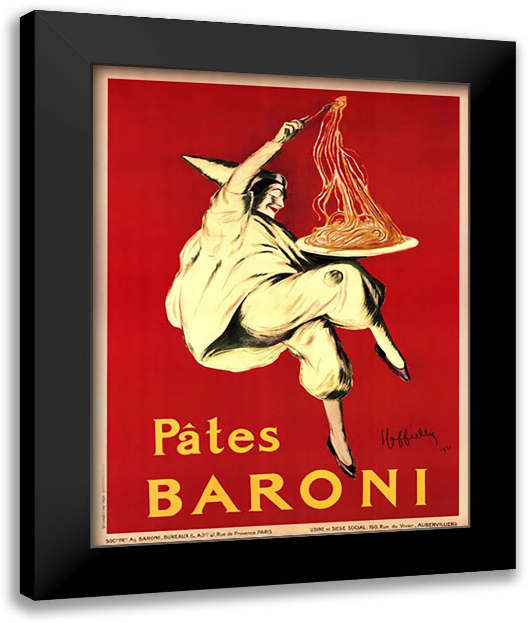 Pates Baroni 28x36 Black Modern Wood Framed Art Print Poster by Cappiello, Leonetto