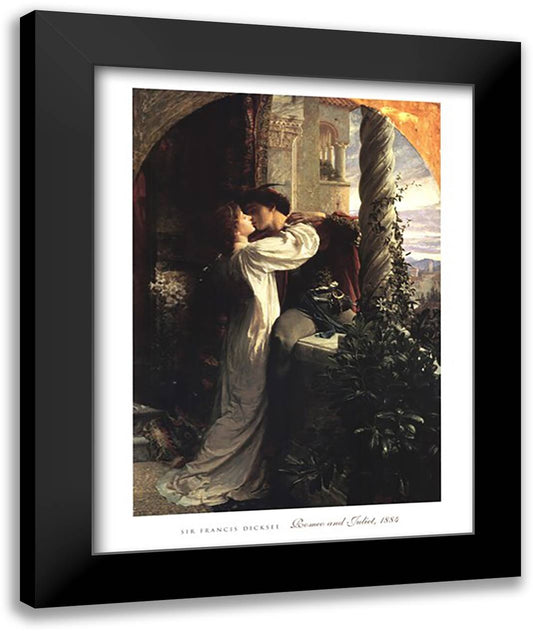 Romeo and Juliet 28x36 Black Modern Wood Framed Art Print Poster by Dicksee, Frank
