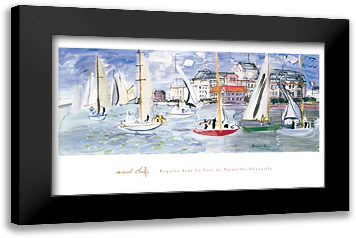 Regates dans le Port de Trouville 40x24 Black Modern Wood Framed Art Print Poster by Dufy, Raoul