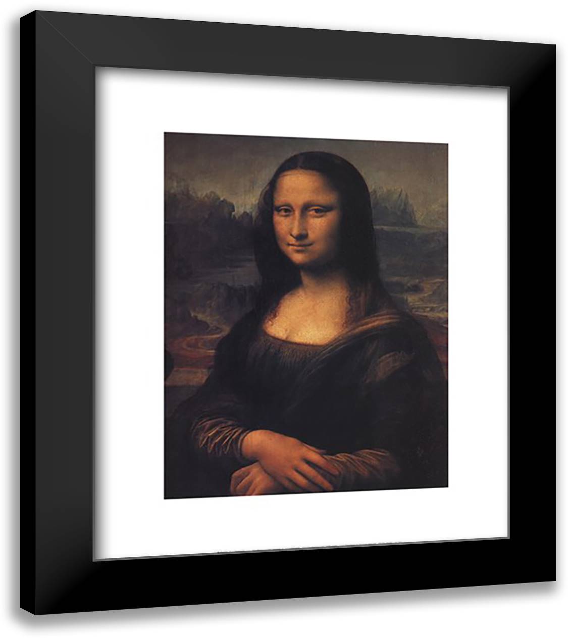 Mona Lisa, c.1507 20x24 Black Modern Wood Framed Art Print Poster by da Vinci, Leonardo