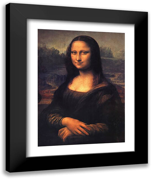 Mona Lisa, c.1507 28x36 Black Modern Wood Framed Art Print Poster by da Vinci, Leonardo
