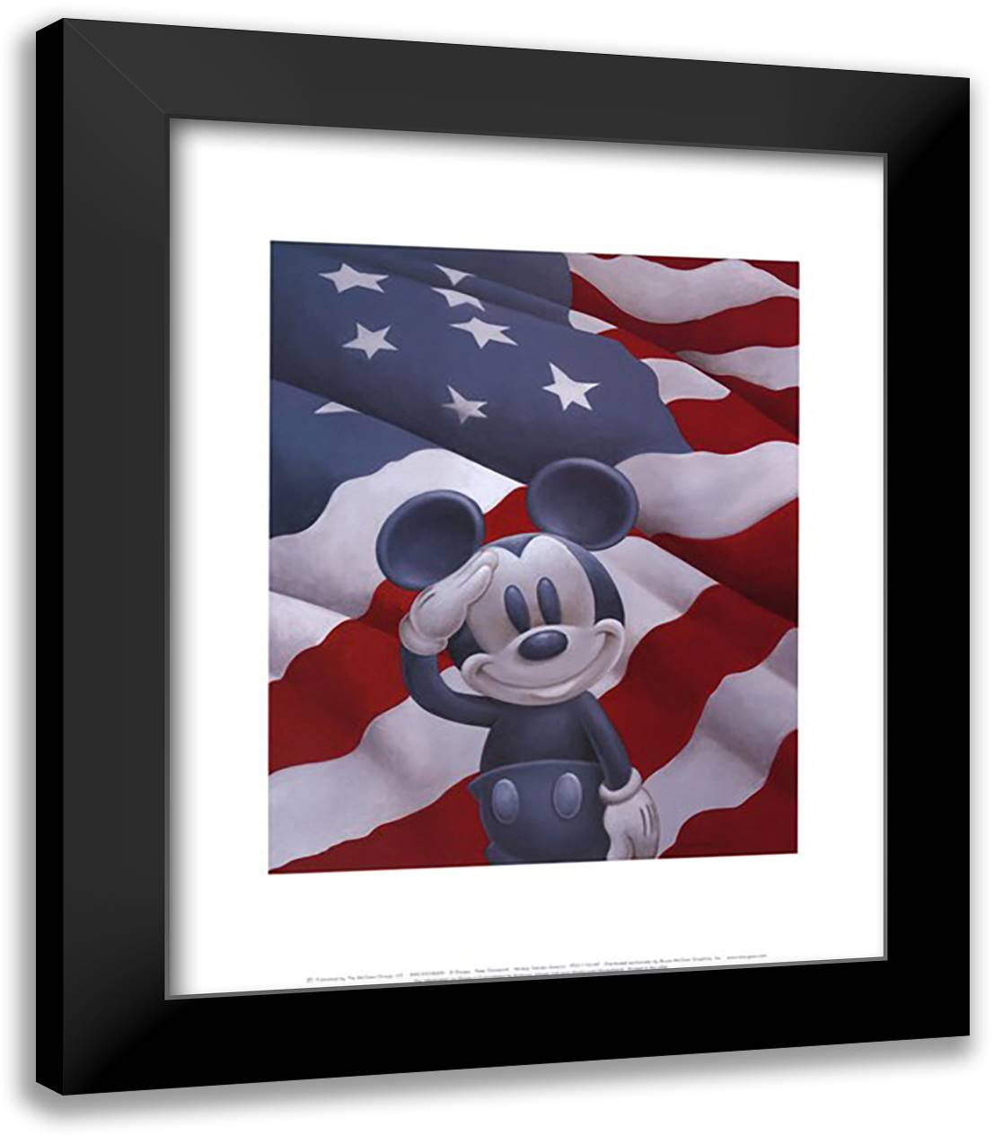 Mickey Salutes America 15x18 Black Modern Wood Framed Art Print Poster by Disney