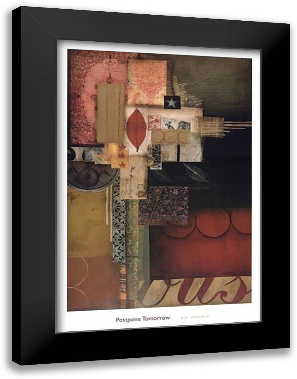 Postpone Tomorrow 28x40 Black Modern Wood Framed Art Print Poster by Daves