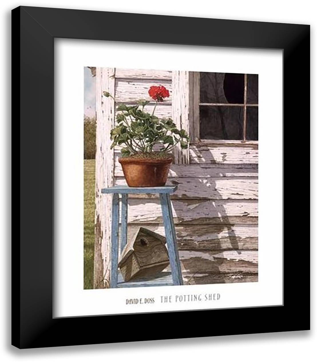 The Potting Shed 20x24 Black Modern Wood Framed Art Print Poster by Doss, David