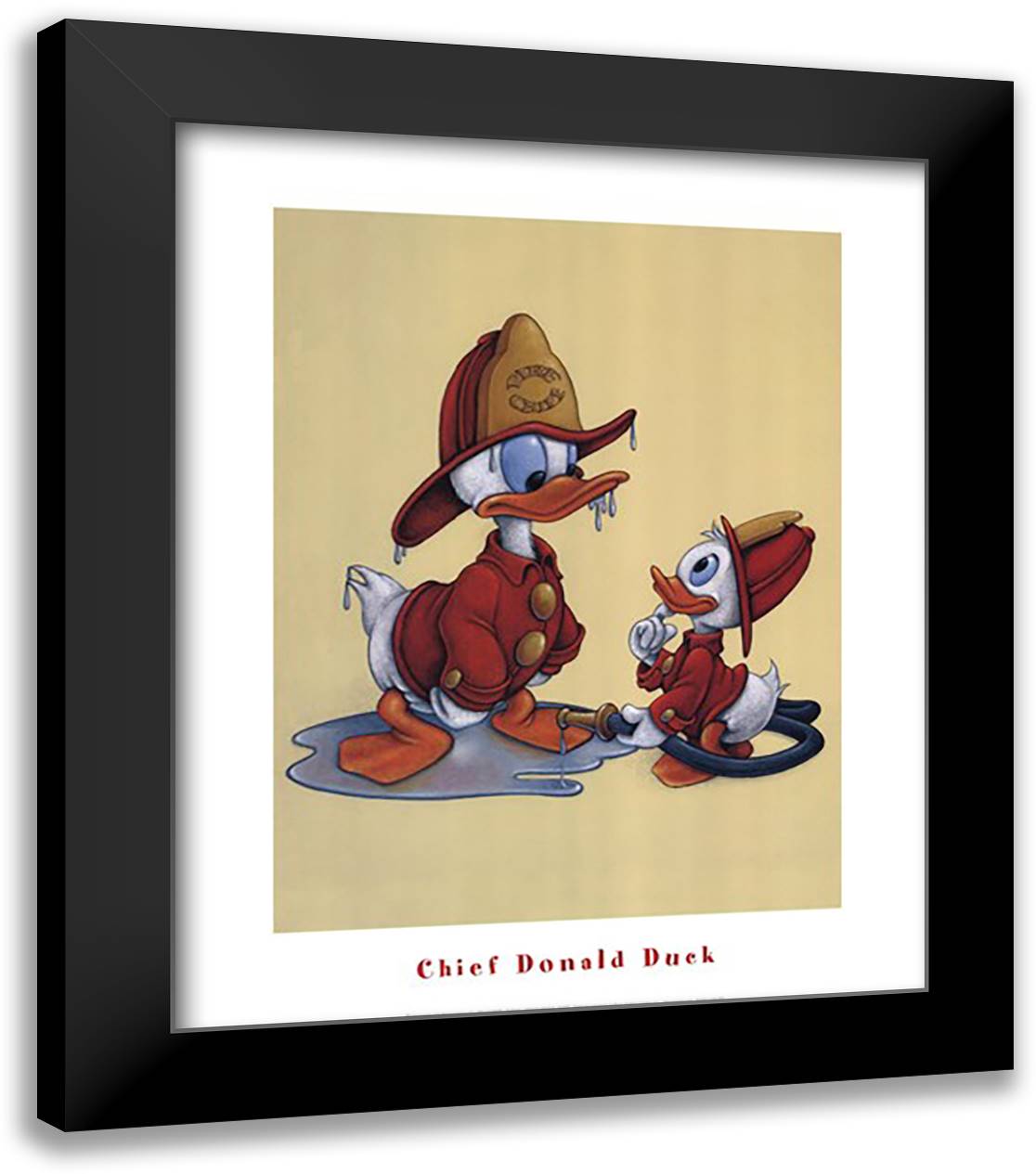 Chief Donald Duck 20x24 Black Modern Wood Framed Art Print Poster by Disney