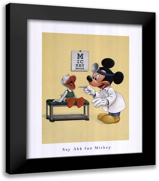 Disney - Say Ahh for Mickey 20x24 Black Modern Wood Framed Art Print Poster by Disney