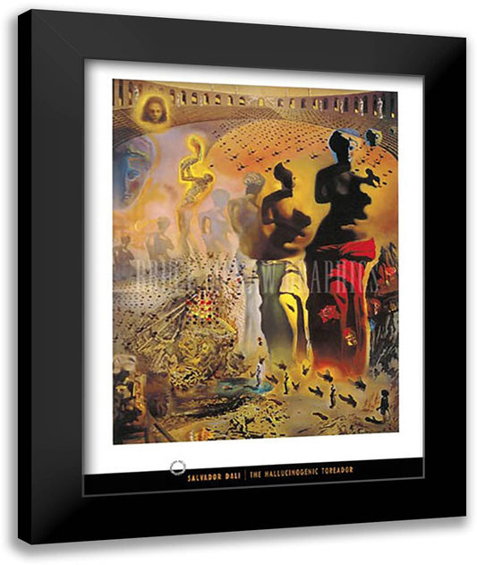 The Hallucinogenic Toreador 28x36 Black Modern Wood Framed Art Print Poster by Dali, Salvador