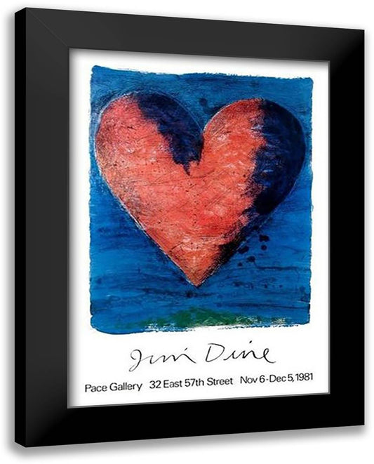 A Heart on the Rue de Grenelle 28x40 Black Modern Wood Framed Art Print Poster by Dine, Jim