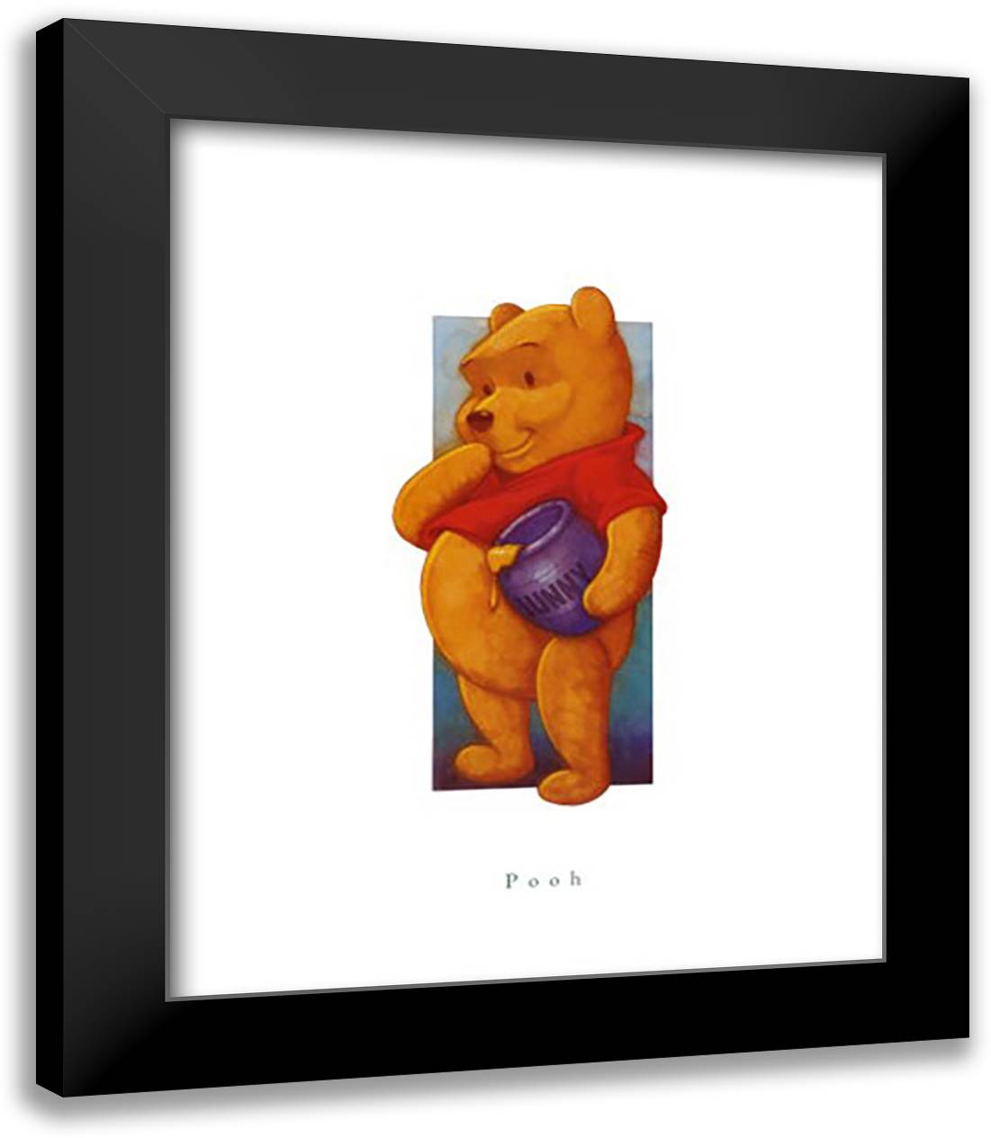 Pooh 22x40 Black Modern Wood Framed Art Print Poster by Disney
