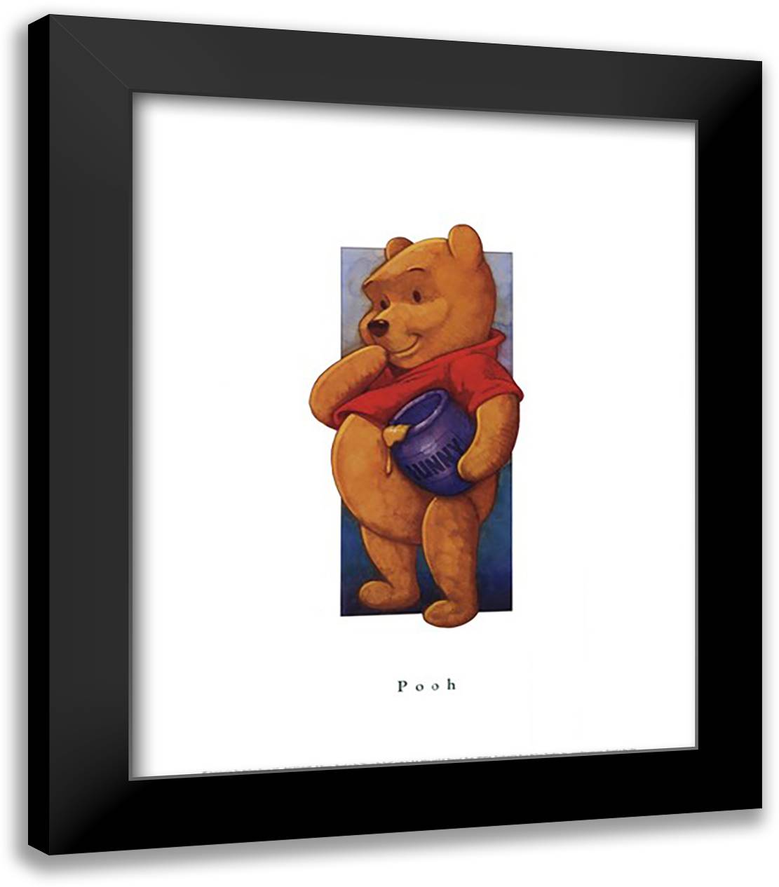 Pooh 15x18 Black Modern Wood Framed Art Print Poster by Disney