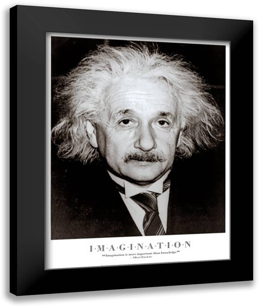 Einstein: Imagination 22x28 Black Modern Wood Framed Art Print Poster