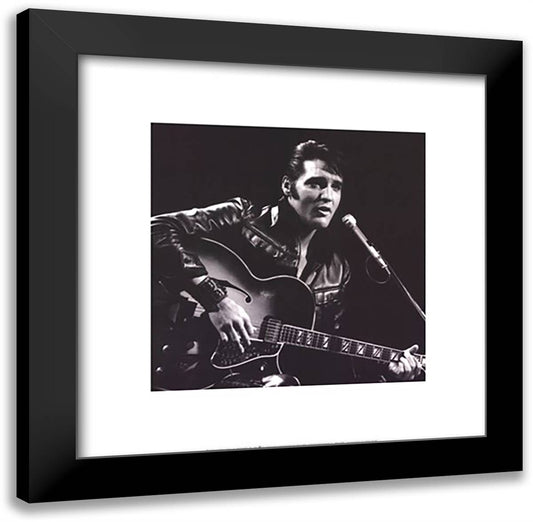 Elvis, 1968 24x24 Black Modern Wood Framed Art Print Poster