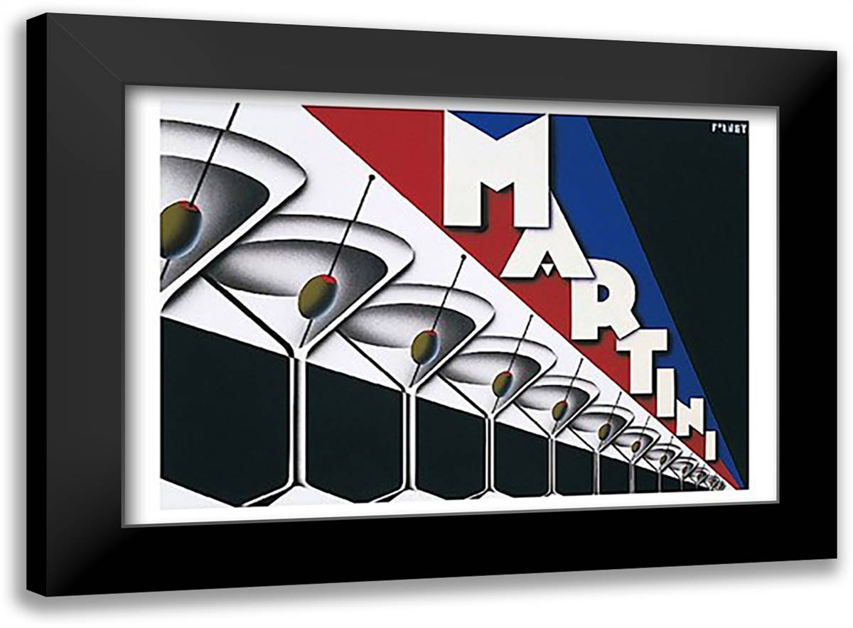 Martini 23x17 Black Modern Wood Framed Art Print Poster by Forney, Steve