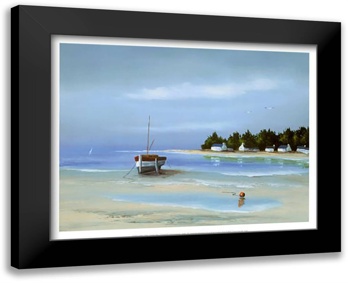 Coastal Inlet I 18x15 Black Modern Wood Framed Art Print Poster by Flanet, Frederic