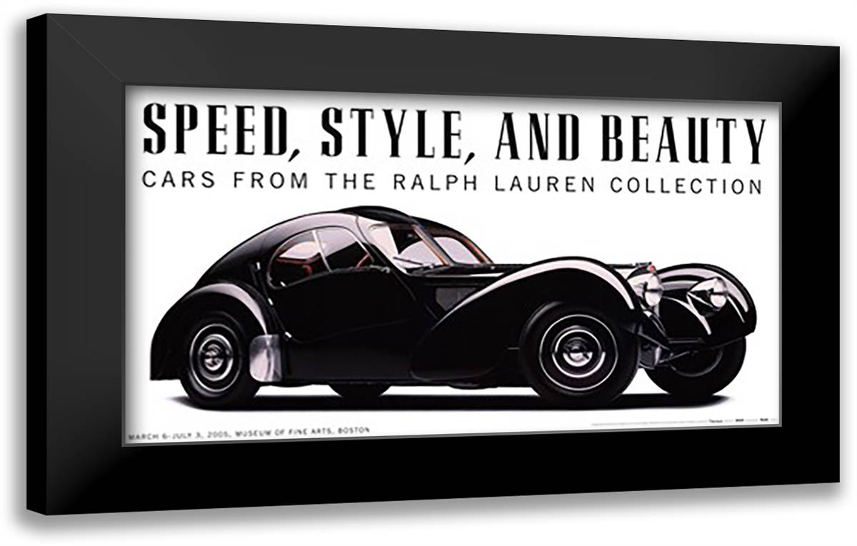 Speed, Style, and Beauty: Cars From the Ralph Lauren Collection 40x24 Black Modern Wood Framed Art Print Poster by Furman, Fred