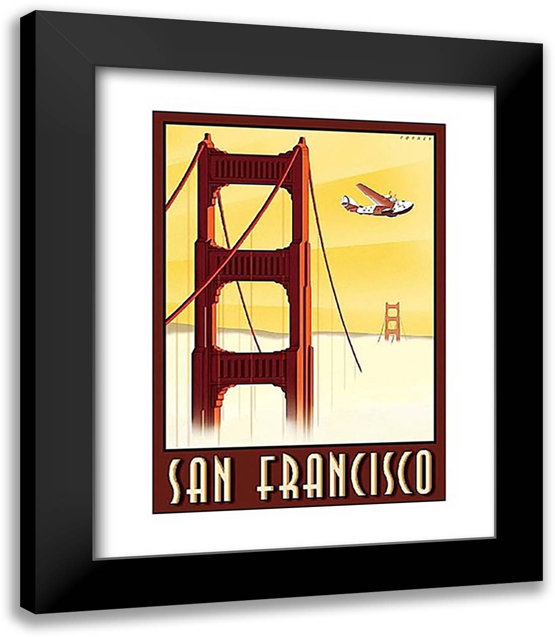 San Francisco 15x18 Black Modern Wood Framed Art Print Poster by Forney, Steve