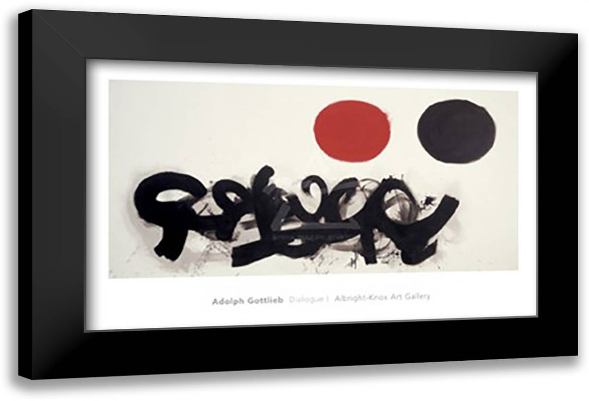 Dialogue I, 1960 40x26 Black Modern Wood Framed Art Print Poster by Gottlieb, Adolph