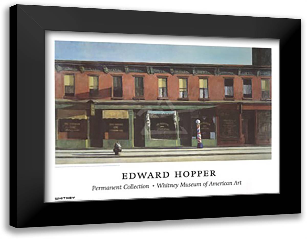 Early Sunday Morning, 1930 40x28 Black Modern Wood Framed Art Print Poster by Hopper, Edward