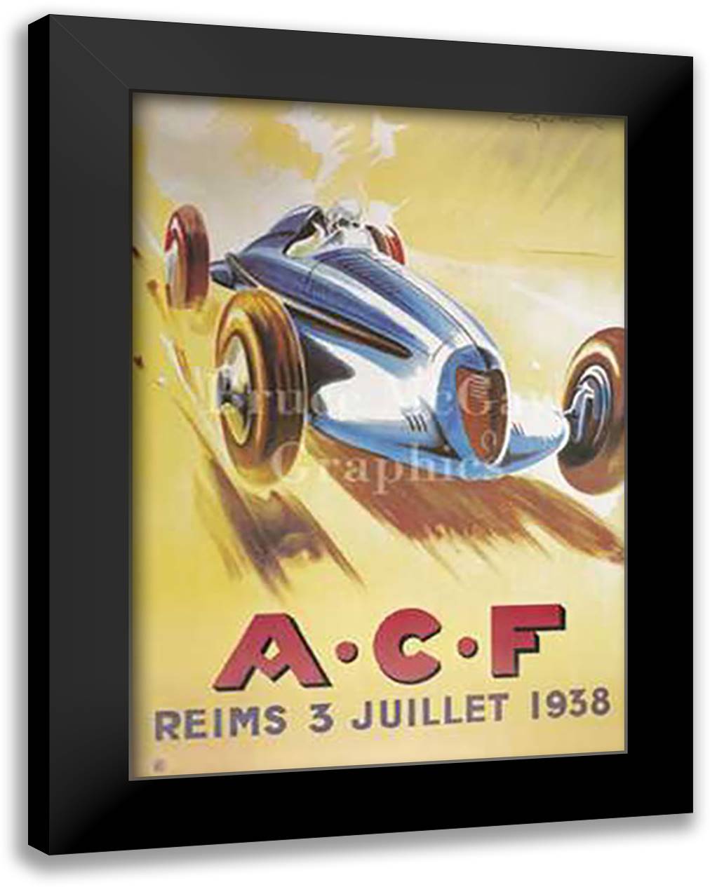 A.C.F. 28x40 Black Modern Wood Framed Art Print Poster by Ham, George