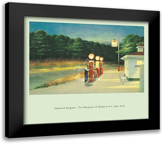 Gas, 1940 31x28 Black Modern Wood Framed Art Print Poster by Hopper, Edward