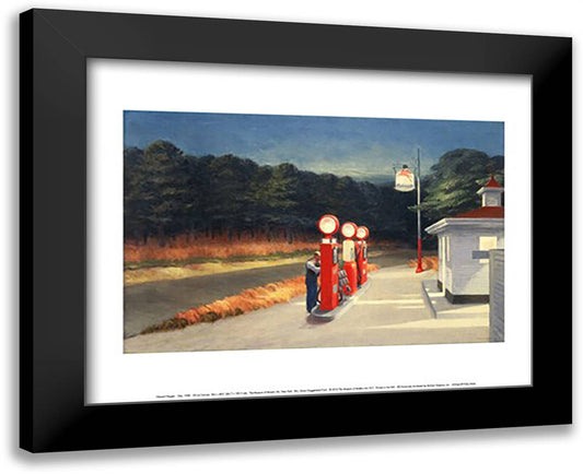 Gas, 1940 18x15 Black Modern Wood Framed Art Print Poster by Hopper, Edward