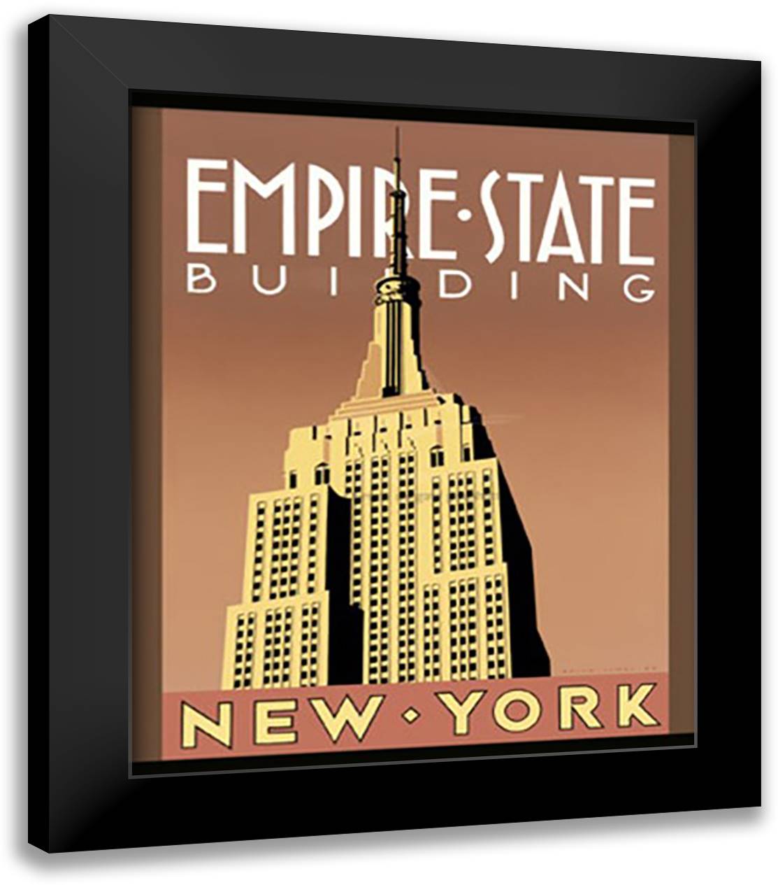 Empire State Building 20x24 Black Modern Wood Framed Art Print Poster by James, Barbara Anne