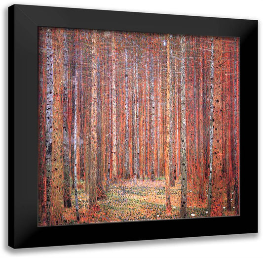 Tannenwald I 16x16 Black Modern Wood Framed Art Print Poster by Klimt, Gustav