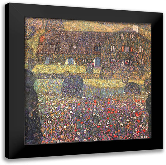House in Attersee 16x16 Black Modern Wood Framed Art Print Poster by Klimt, Gustav