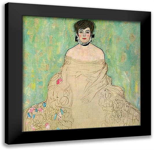 Portrait of Amalie Zuckerkandl (unfinished), 1917-1918 16x16 Black Modern Wood Framed Art Print Poster by Klimt, Gustav