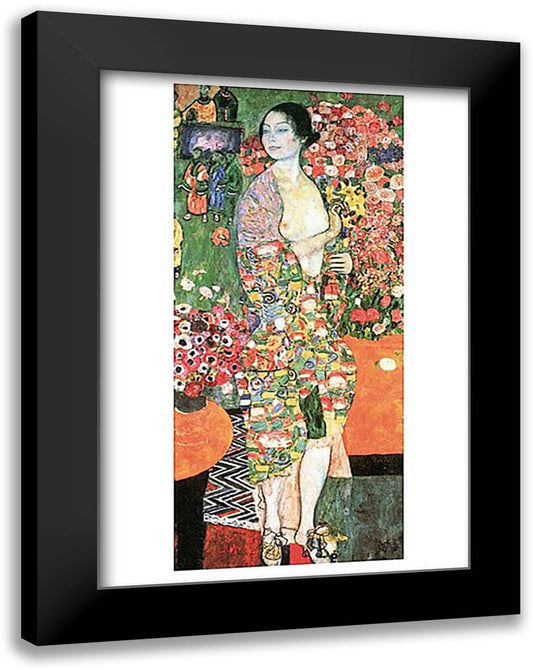 The Dancer, 1916-1918 17x23 Black Modern Wood Framed Art Print Poster by Klimt, Gustav