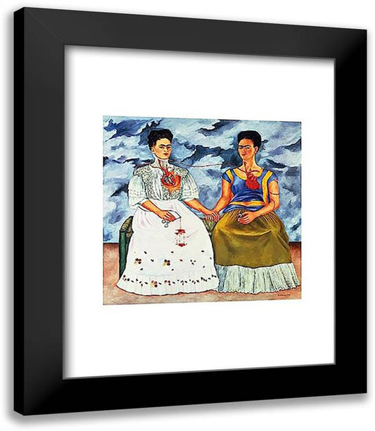 The Two Fridas, 1939 15x18 Black Modern Wood Framed Art Print Poster by Kahlo, Frida