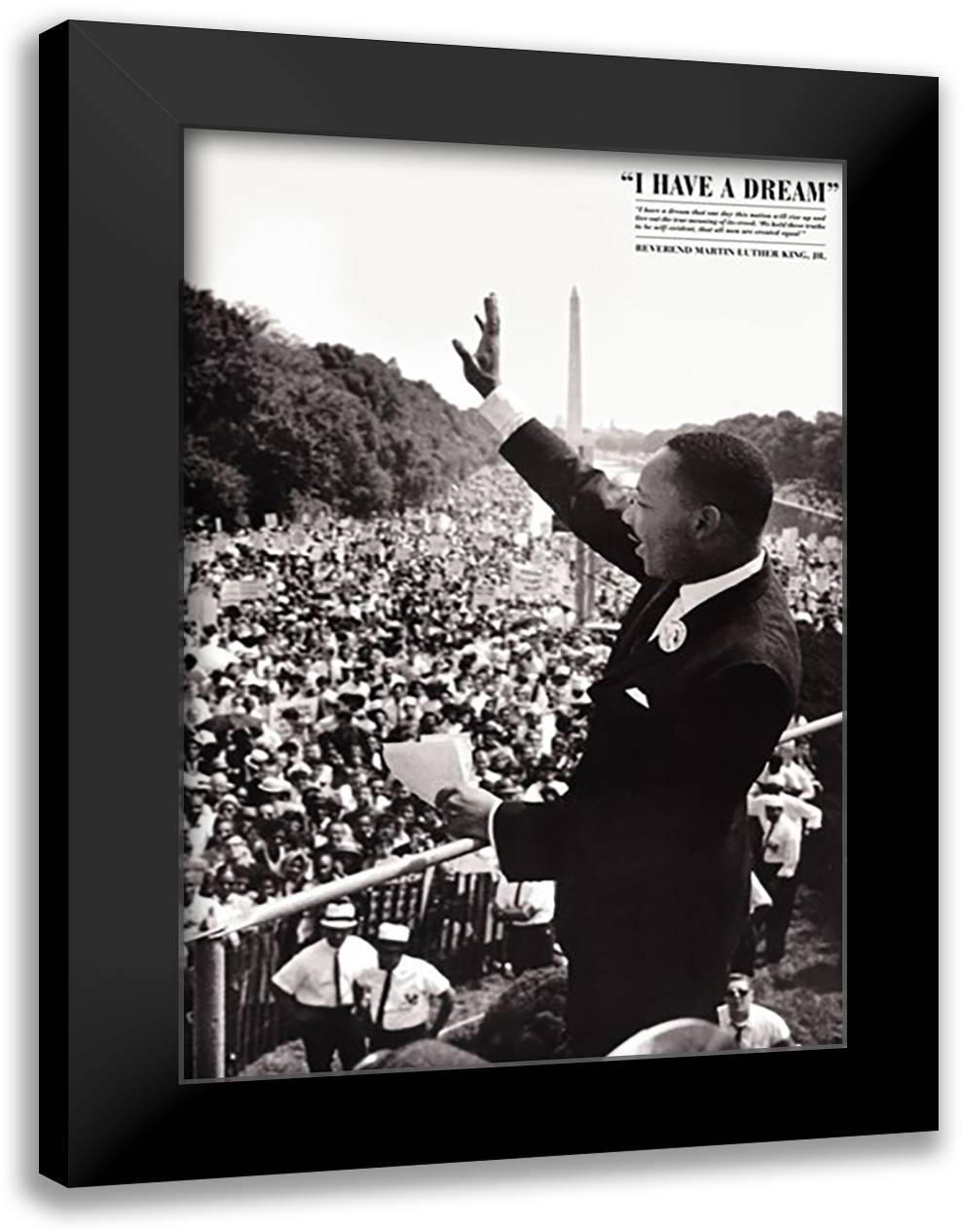 King: I Have a Dream 28x40 Black Modern Wood Framed Art Print Poster