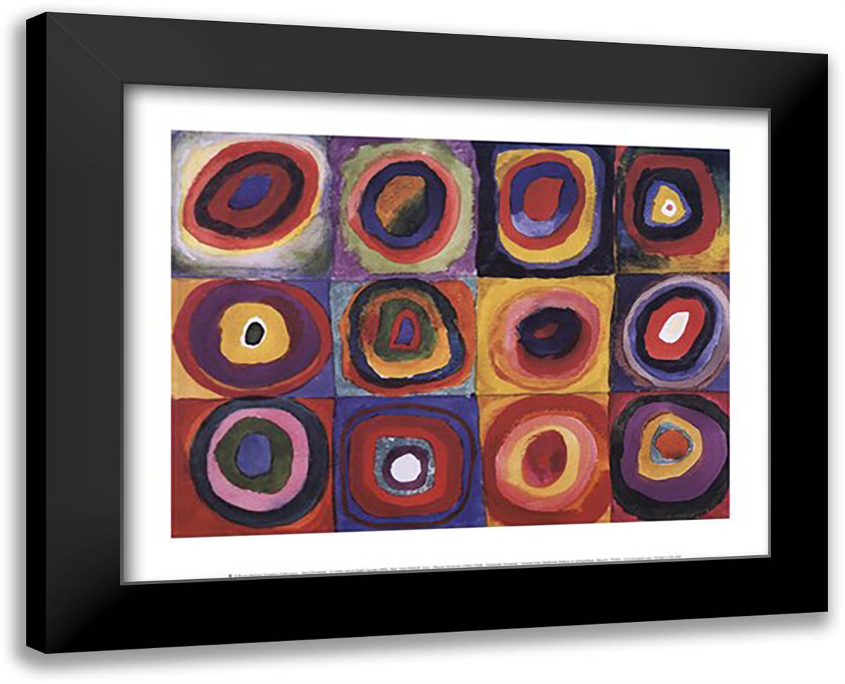 Farbstudie Quadrate, c.1913 18x15 Black Modern Wood Framed Art Print Poster by Kandinsky, Wassily