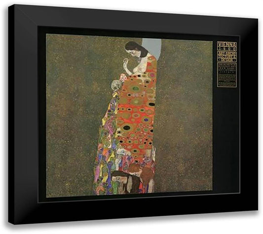 Hope II, c.1907 32x28 Black Modern Wood Framed Art Print Poster by Klimt, Gustav