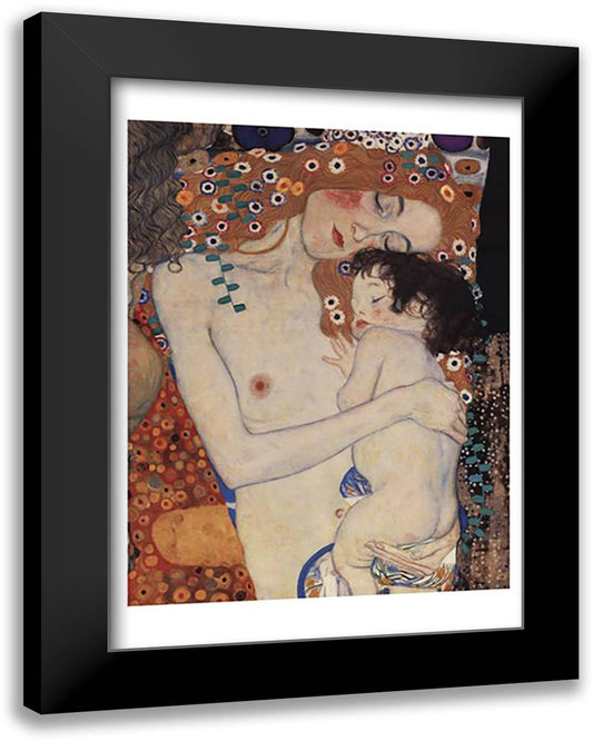 The Three Ages of Woman (detail) 17x23 Black Modern Wood Framed Art Print Poster by Klimt, Gustav
