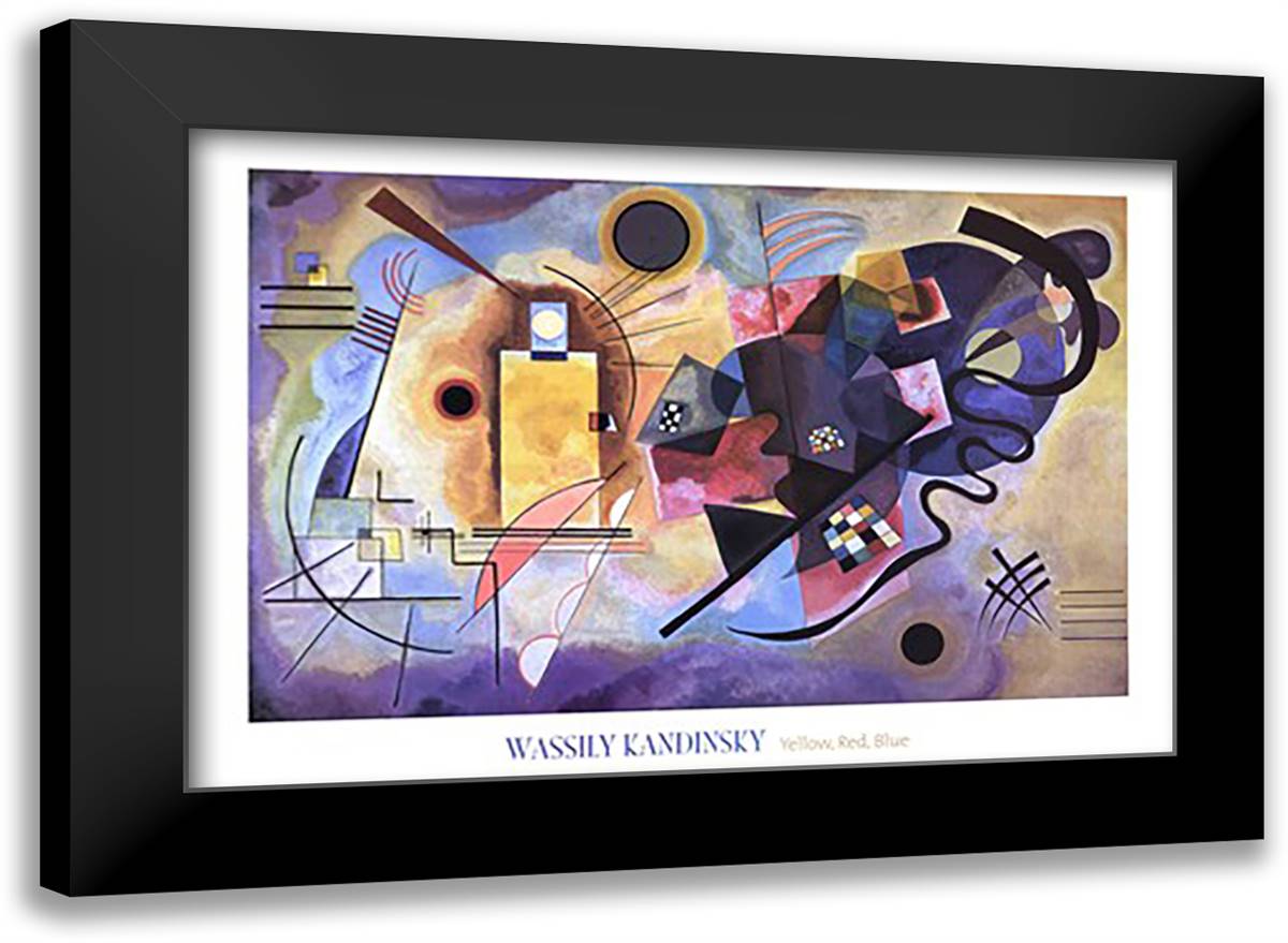 Gelb, Rot, Blau, c.1925 40x28 Black Modern Wood Framed Art Print Poster by Kandinsky, Wassily