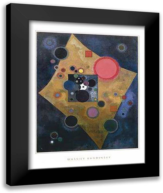 Accent en Rose, 1926 28x36 Black Modern Wood Framed Art Print Poster by Kandinsky, Wassily