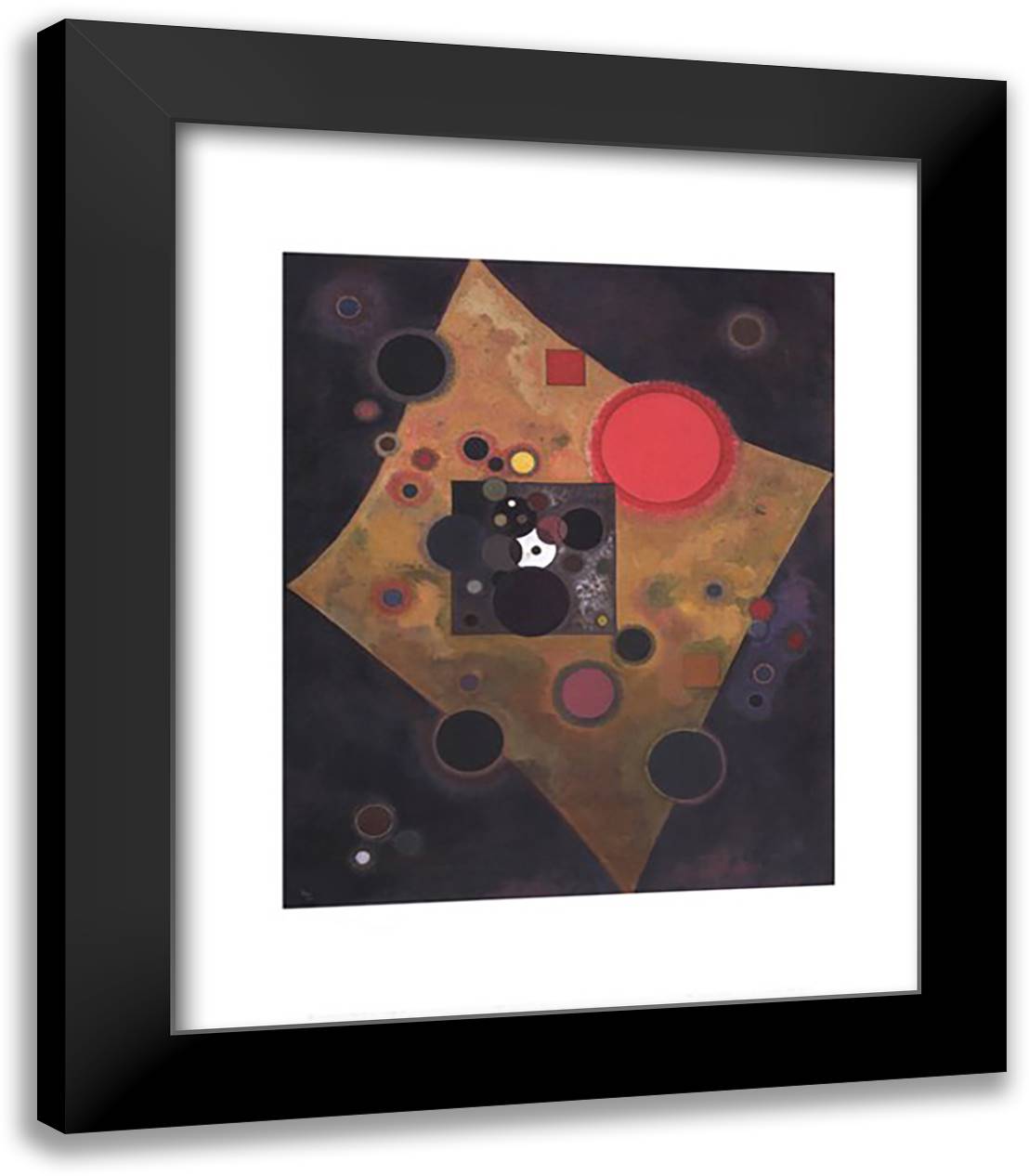 Accent en Rose, c.1926 15x18 Black Modern Wood Framed Art Print Poster by Kandinsky, Wassily