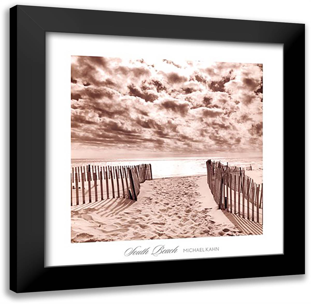 South Beach 24x24 Black Modern Wood Framed Art Print Poster by Kahn, Michael