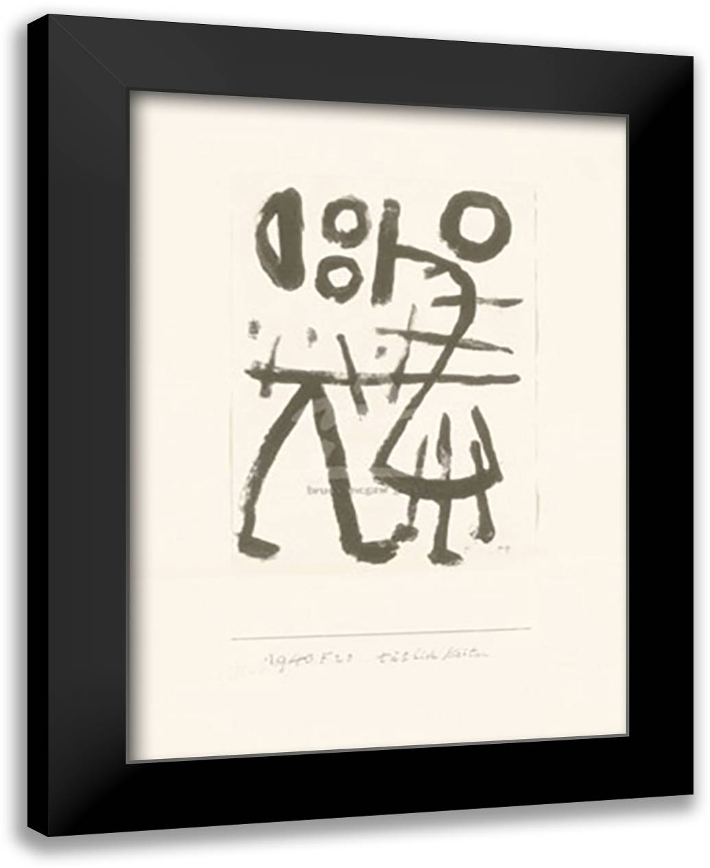 Tatlich Keiten, c.1940 24x32 Black Modern Wood Framed Art Print Poster by Klee, Paul
