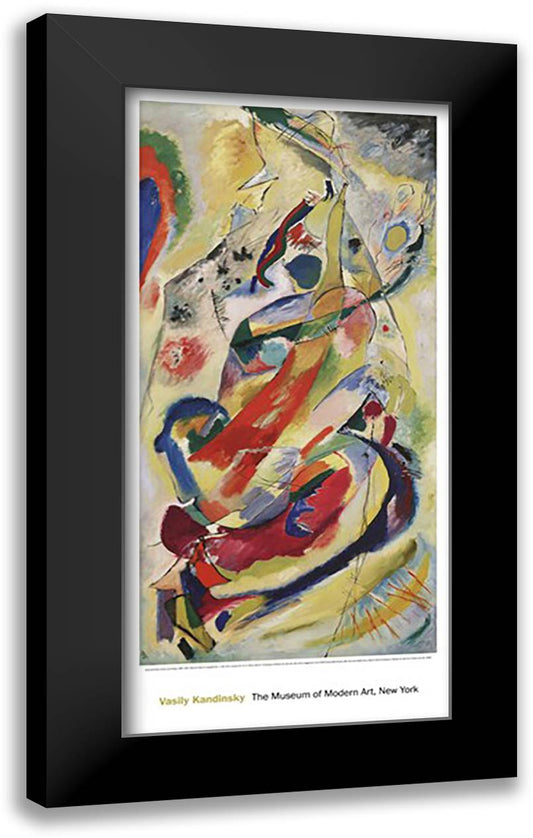 Painting Number 200 20x40 Black Modern Wood Framed Art Print Poster by Kandinsky, Wassily