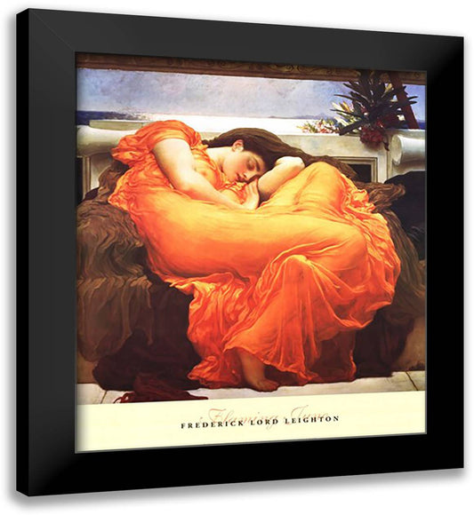 Flaming June, c.1895 28x32 Black Modern Wood Framed Art Print Poster by Leighton, Frederic