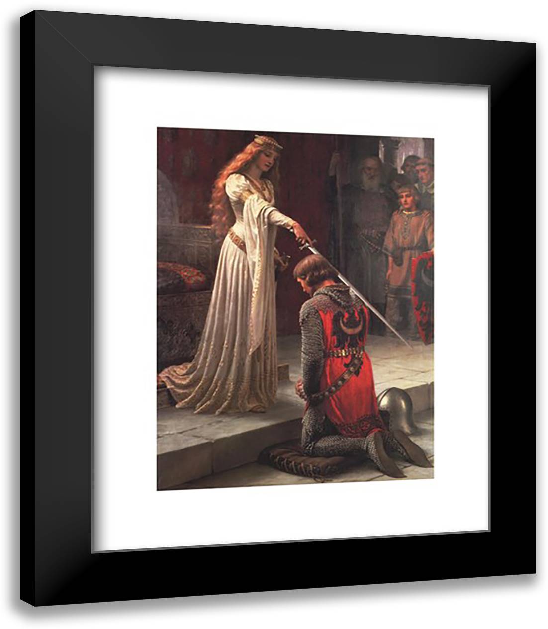 The Accolade 20x24 Black Modern Wood Framed Art Print Poster by Leighton, Edmund Blair