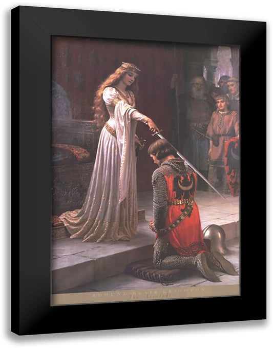 The Accolade 28x40 Black Modern Wood Framed Art Print Poster by Leighton, Edmund Blair