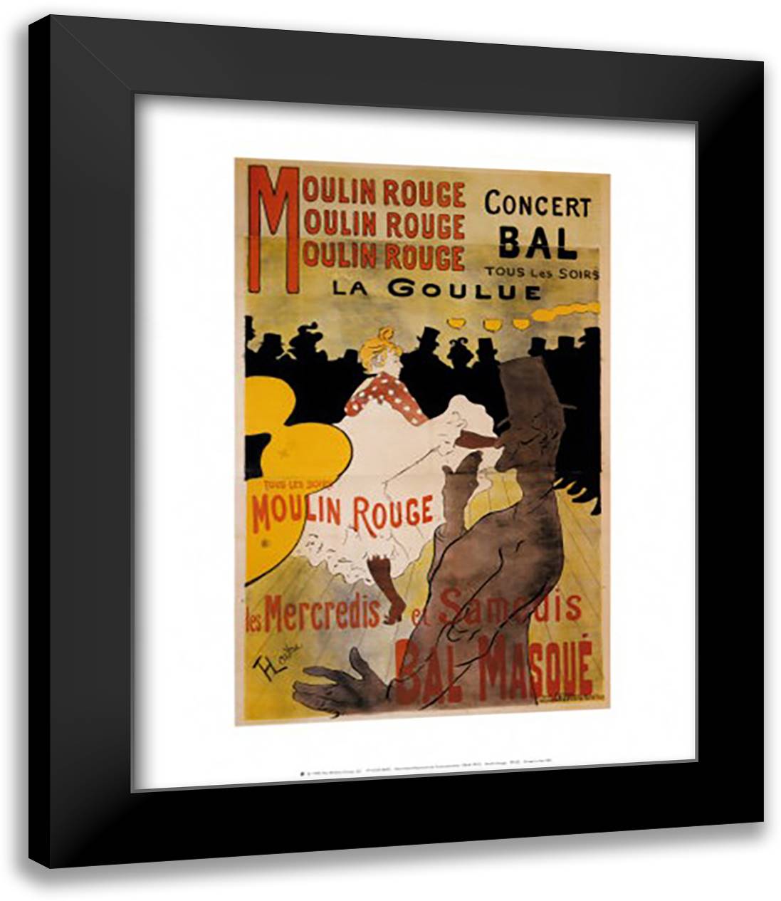 Moulin Rouge 15x18 Black Modern Wood Framed Art Print Poster by Toulouse-Lautrec, Henri de
