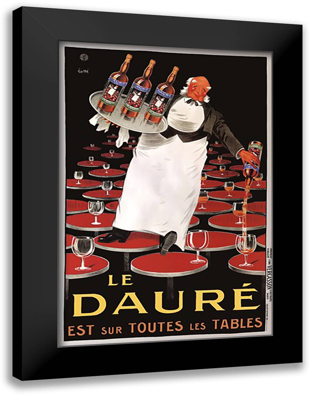 Le Daure 28x40 Black Modern Wood Framed Art Print Poster by Lotti