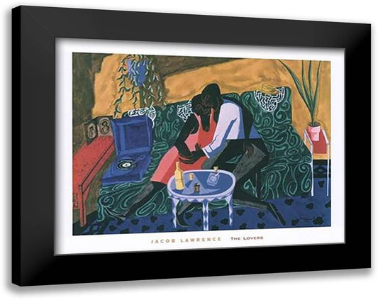 The Lovers, 1946 36x28 Black Modern Wood Framed Art Print Poster by Lawrence, Jacob